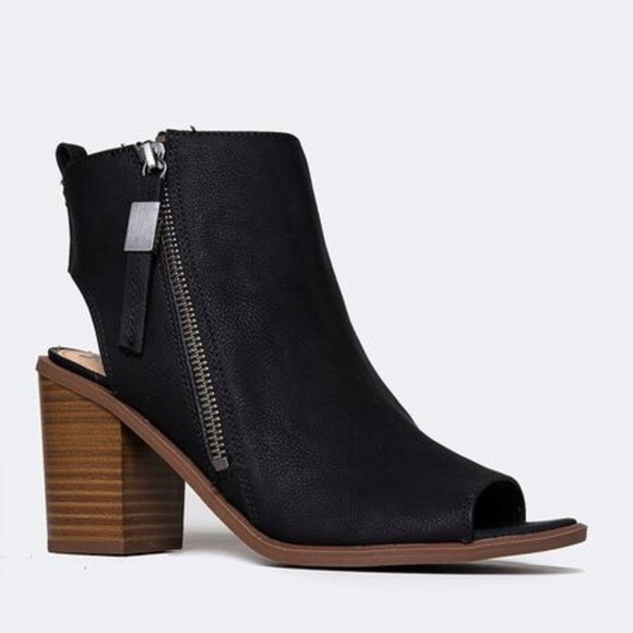 Sam Edelman Circus Peep Toe Black Bootie Heeled - Picture 1 of 5